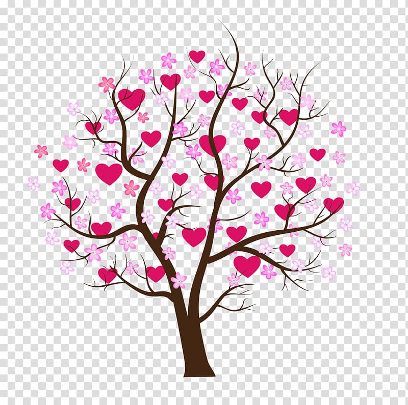 Tree Heart , cherry blossom transparent background PNG clipart