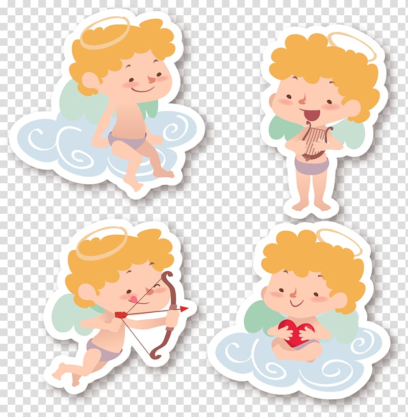 Cupid Dia dos Namorados Love, Love Cupid Stickers transparent background PNG clipart