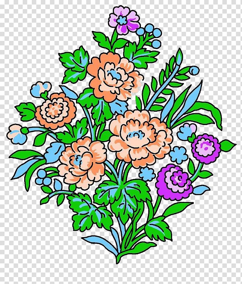 Floral design Visual arts Dendranthema lavandulifolium Illustration, Orange chrysanthemums transparent background PNG clipart