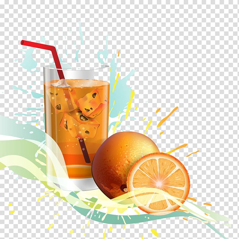 Orange juice, Oranges and glass transparent background PNG clipart