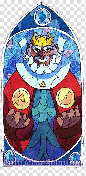 Stained glass Cartoon Fiction, king of hyrule transparent background PNG clipart