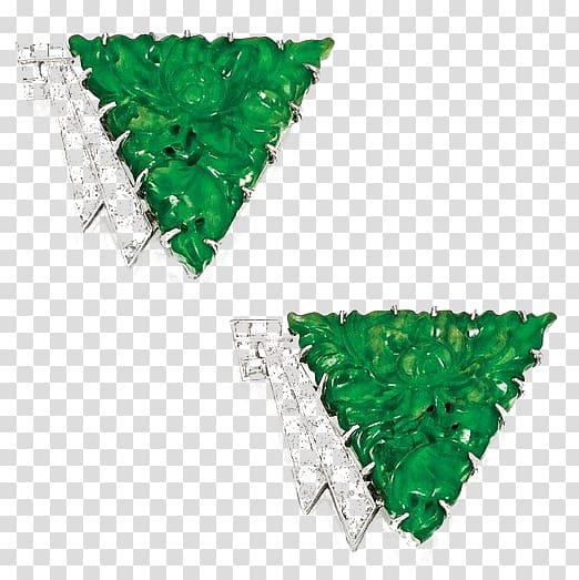 Earring Emerald Jewellery Boucheron Diamond, Triangle Earrings transparent background PNG clipart