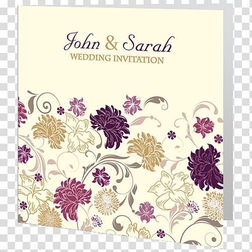 Wedding invitation Floral design Paper Convite, Wedding Card Wit Purple Flowers transparent background PNG clipart