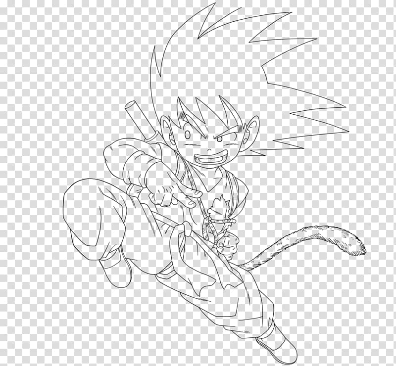 Goku Dragon Ball Heroes Line art Drawing Sketch, coloured ribbon transparent background PNG clipart
