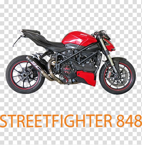 Exhaust system Ducati Streetfighter Ducati 848 Motorcycle, motorcycle transparent background PNG clipart