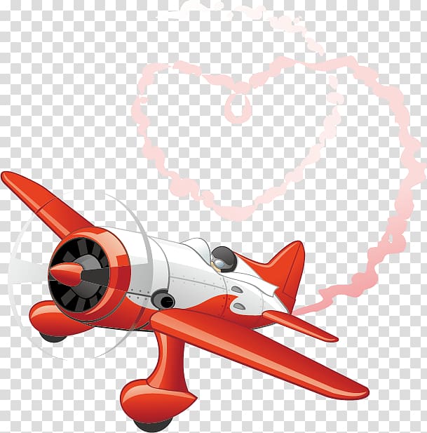 Airplane , Aircraft ejection heart-shaped smoke material transparent background PNG clipart