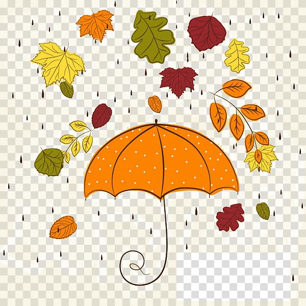 Autumn Rain , Cartoon umbrella background transparent background PNG clipart