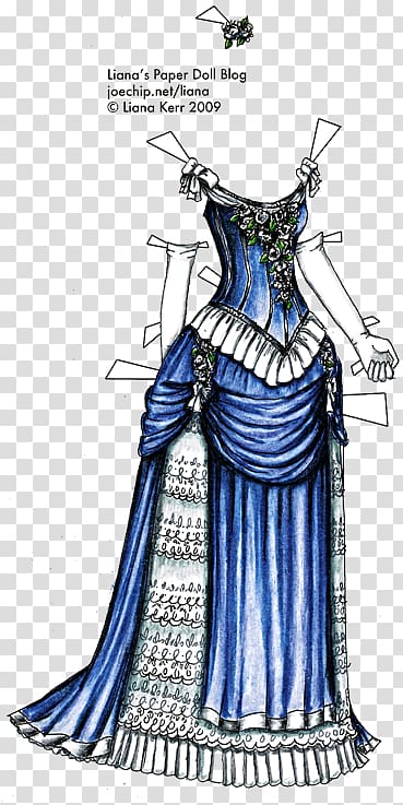 Ball gown 1880s Dress Evening gown, paper blue transparent background PNG clipart
