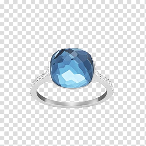 Earring Amazon.com Swarovski AG Blue, Swarovski blue ring transparent background PNG clipart