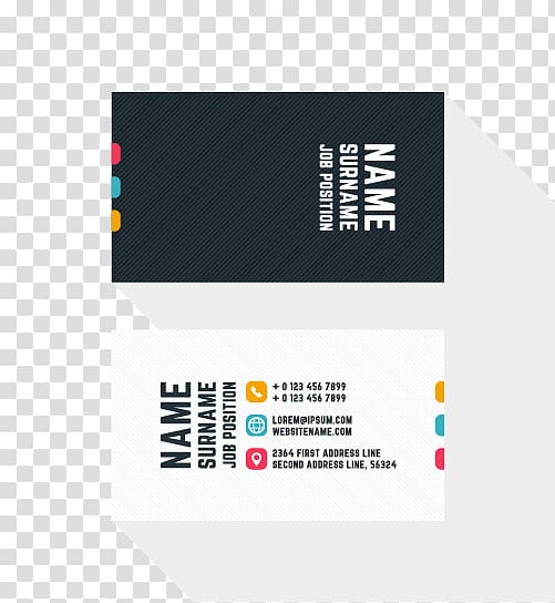 multicolored illustration, Business Card Design Logo, Business cards transparent background PNG clipart