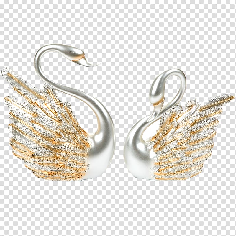 Cygnini Earring Wedding, Swan Decoration transparent background PNG clipart