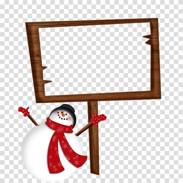 Snowman Drawing , Snowman and wooden plaque transparent background PNG clipart