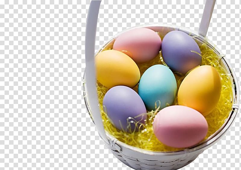 Easter Bunny Easter egg Basket , Bucket of eggs transparent background PNG clipart