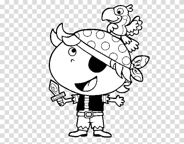 Black and white Drawing Painting Coloring book, dibujo tesoro pirata transparent background PNG clipart