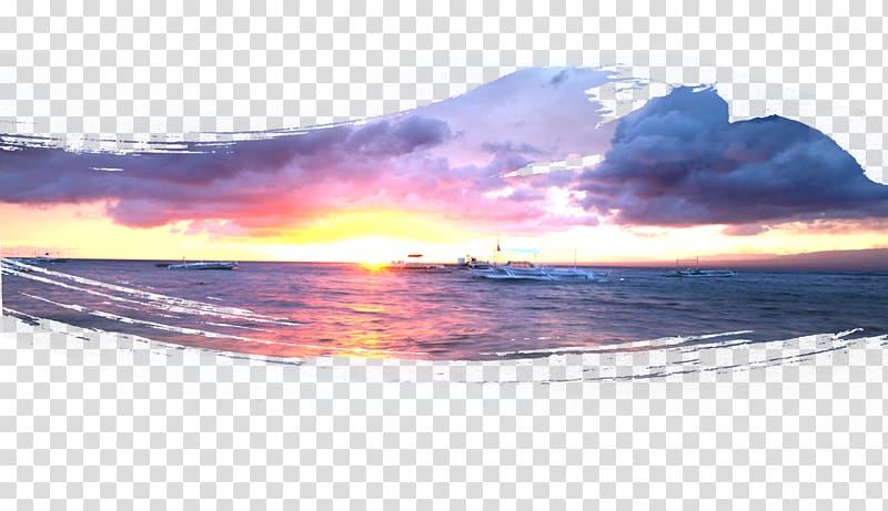 the sun rises in sea level effect element transparent background PNG clipart