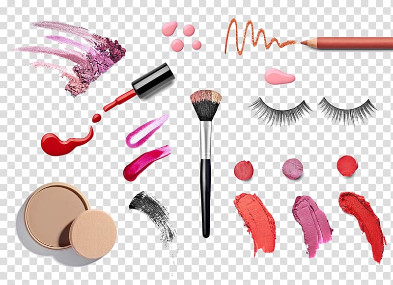 eye cosmetic products , Cosmetics Lipstick Face powder Nail polish Foundation, Chalk and nail polish transparent background PNG clipart