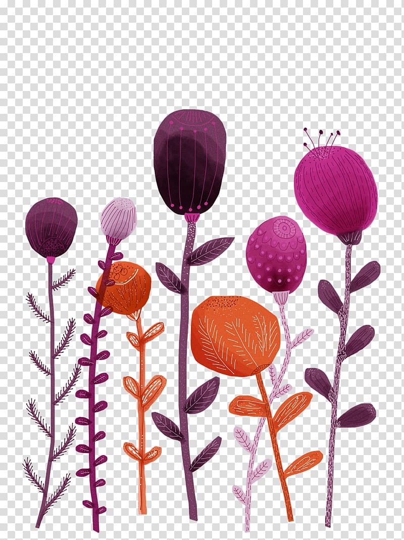 Behance Graphic design Designer Illustration, Creative hand-painted floral motifs transparent background PNG clipart