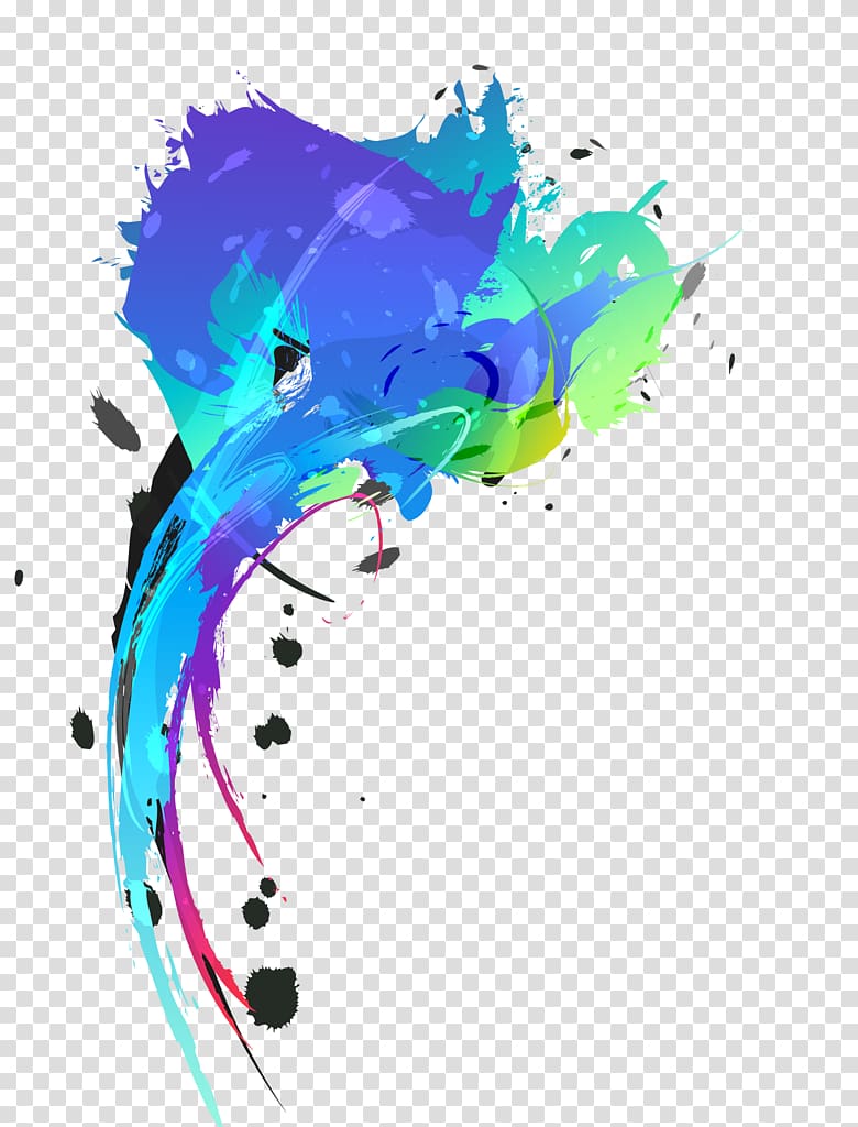 Color Ink Splash Desktop Blue, design transparent background PNG clipart