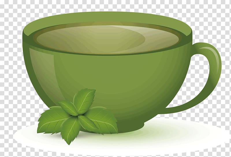 Tea Coffee cup Vegetable Fruit, A green cup transparent background PNG clipart