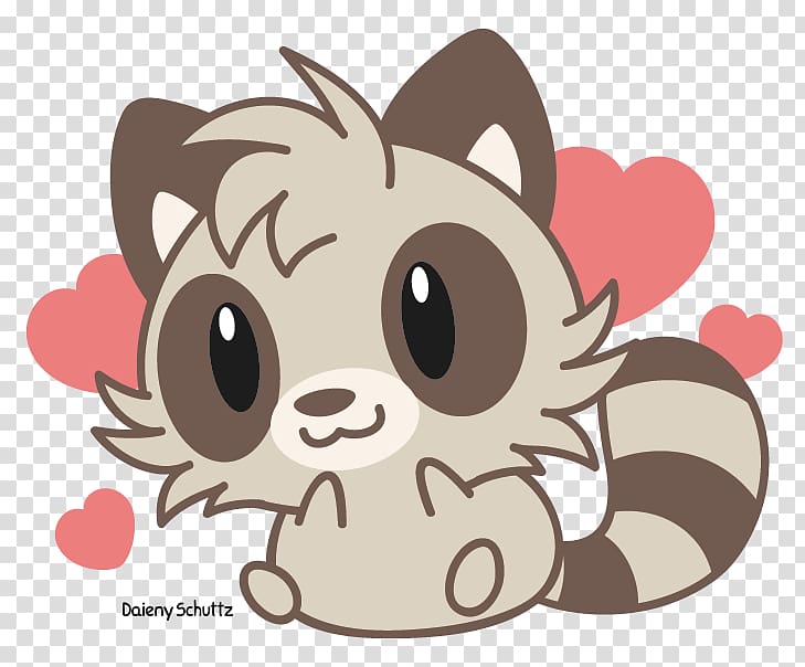 cute raccoon drawing