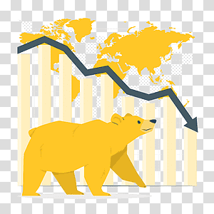 illustration, Bear market, business, statistics, chart, data, analysis, animal, finance transparent background PNG clipart thumbnail