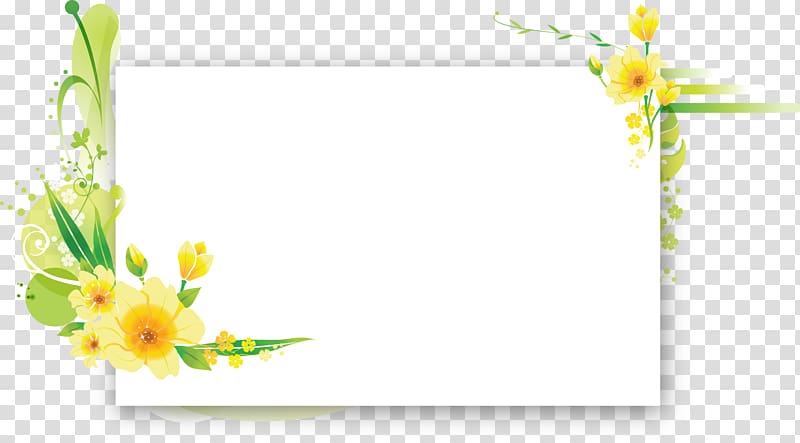 yellow floral frame, Flower Frames Floral design Birthday Text, flower frame transparent background PNG clipart