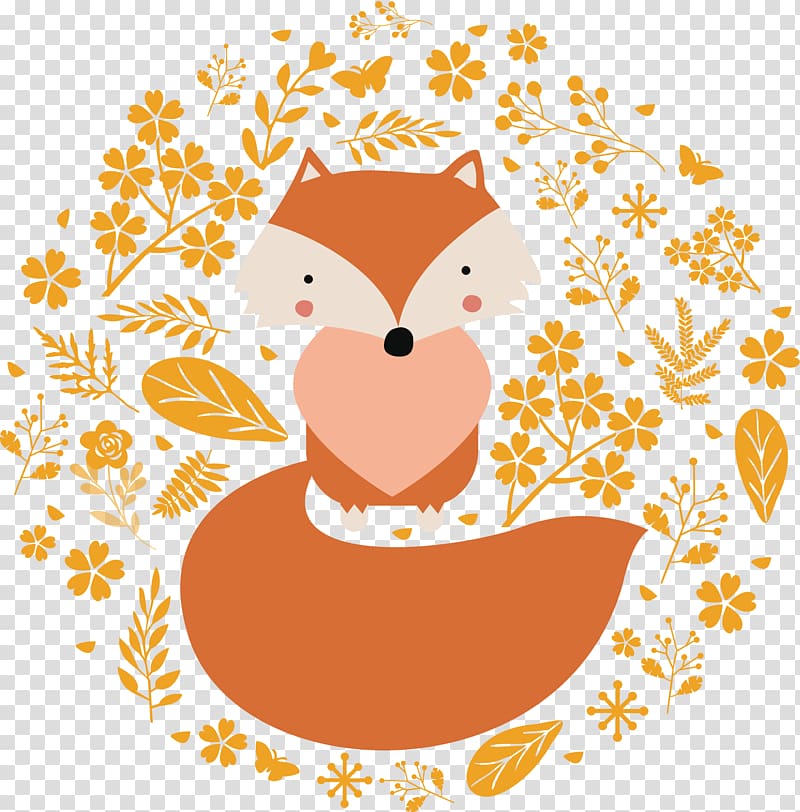 brown fox illustration, Euclidean Adobe Illustrator , Pretty little fox transparent background PNG clipart
