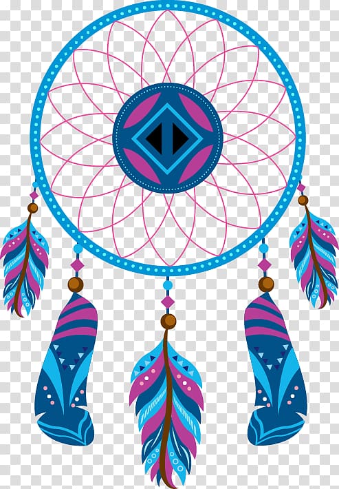 Cross-stitch Dreamcatcher Embroidery Pattern, Hand-painted blue Campanula pattern circular edge transparent background PNG clipart