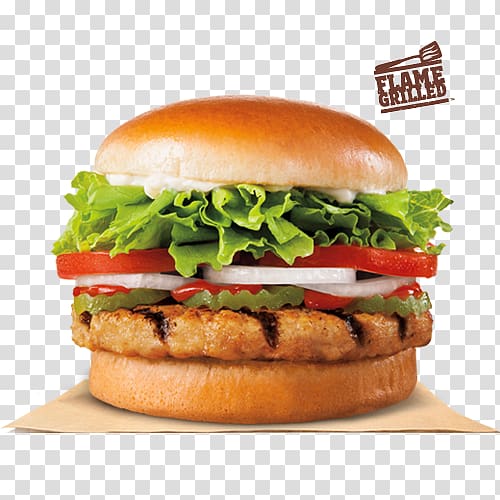 Burger King grilled chicken sandwiches Hamburger TenderCrisp Barbecue chicken, fast food transparent background PNG clipart