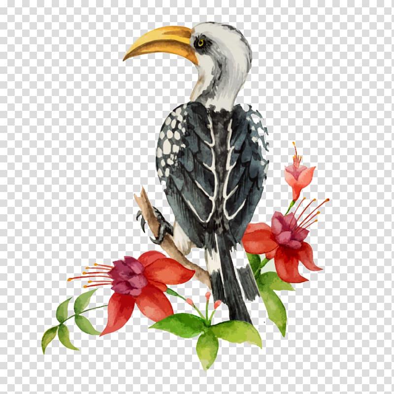 Bird Watercolor painting Toucan, Creative hand-painted watercolor Birds transparent background PNG clipart