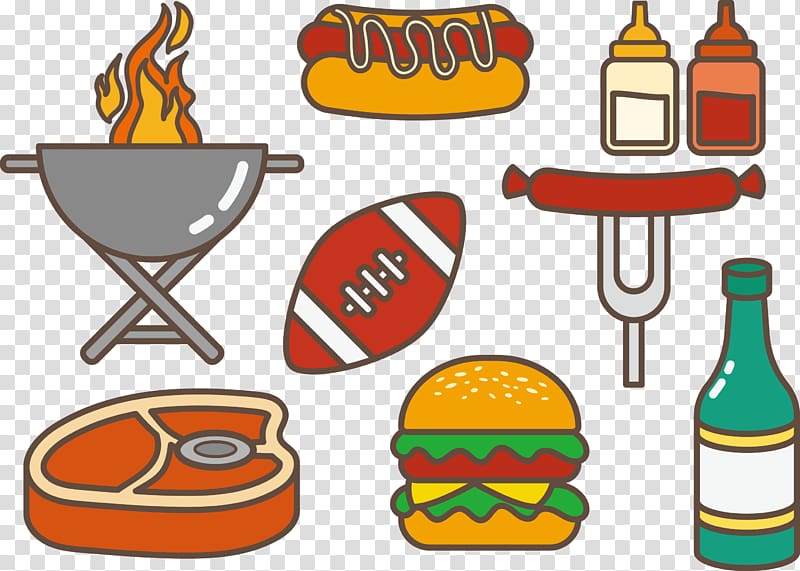 Tailgate party Hamburger Hot dog Barbecue , hot dog transparent background PNG clipart