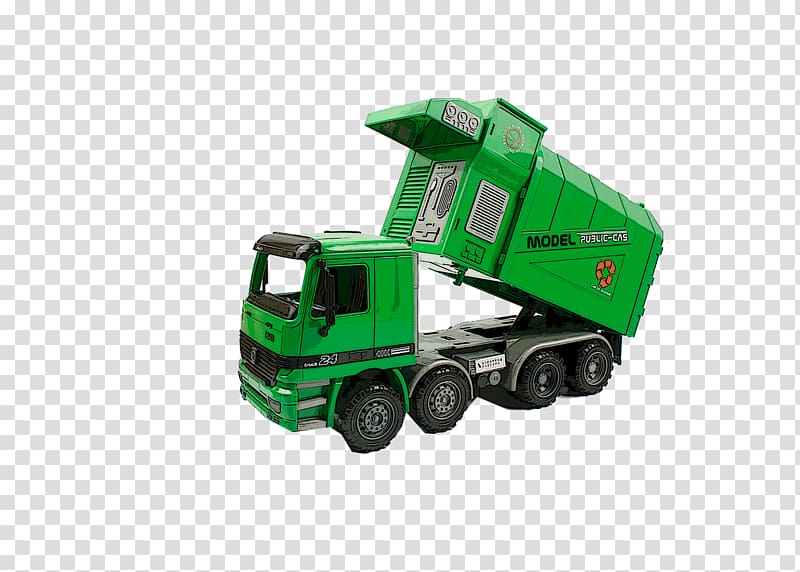 Car Garbage truck Waste, Green cartoon garbage truck transparent background PNG clipart