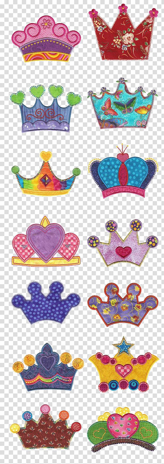 Machine embroidery Appliquxe9 Pattern, crown transparent background PNG clipart