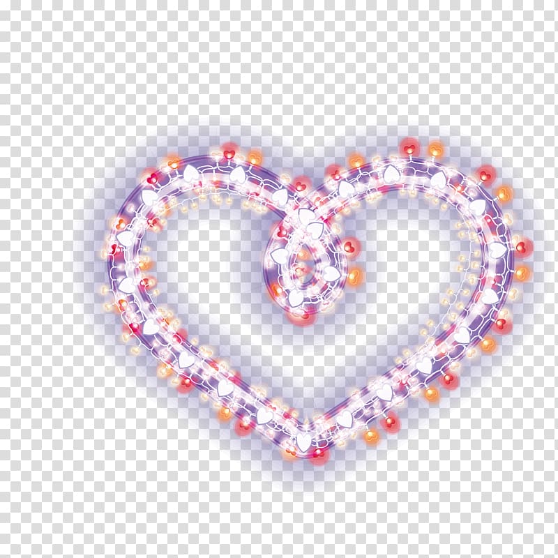 Light Euclidean , Heart-shaped lamp beads transparent background PNG clipart