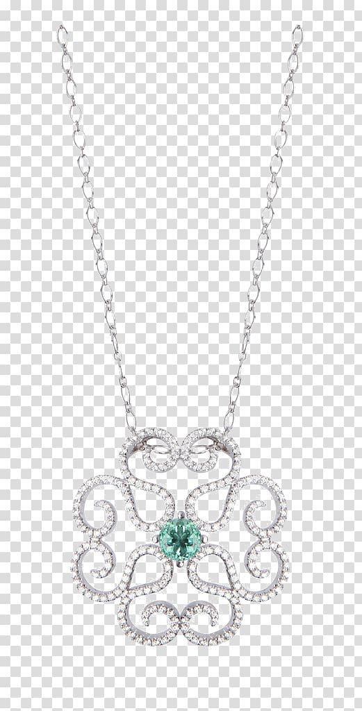 Necklace Pendant Chain Body piercing jewellery, Emerald Pendant transparent background PNG clipart