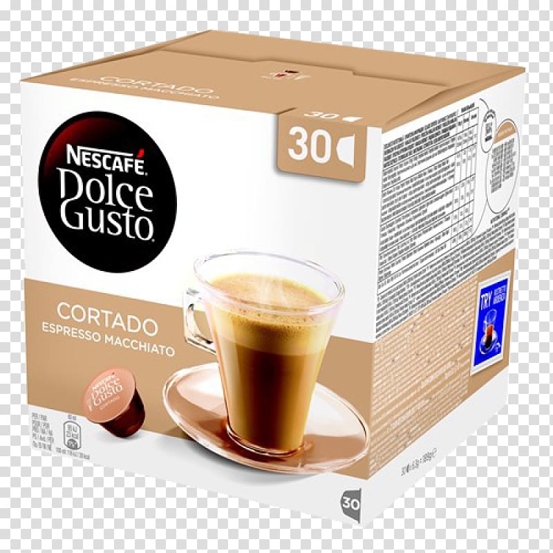 Dolce Gusto Coffee Cappuccino Espresso Cortado, Coffee transparent background PNG clipart