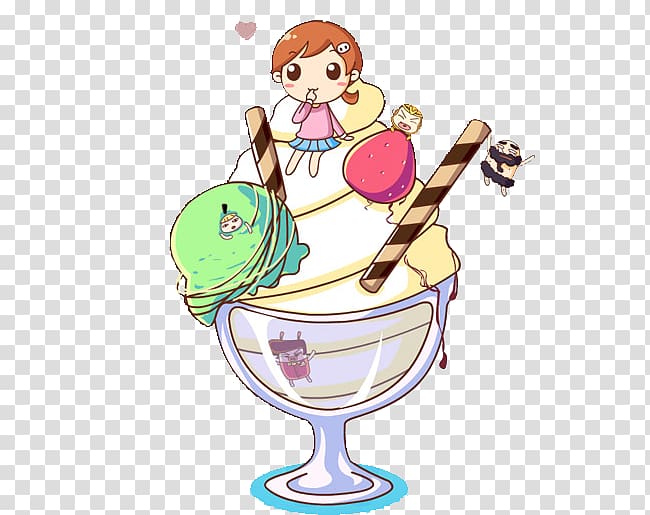 Ice cream Animation Adobe Flash Player, Cartoon girl ice cream creative decorative buckle Free transparent background PNG clipart