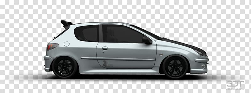 Alloy wheel Subcompact car City car, Peugeot 206 transparent background PNG clipart