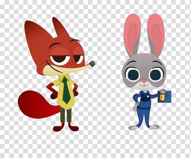 Lt. Judy Hopps Nick Wilde Cartoon Sketch, Crazy Animal City transparent background PNG clipart