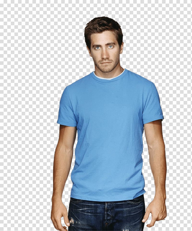 Jake Gyllenhaal, Jake Gyllenhaal Blue Tshirt transparent background PNG clipart