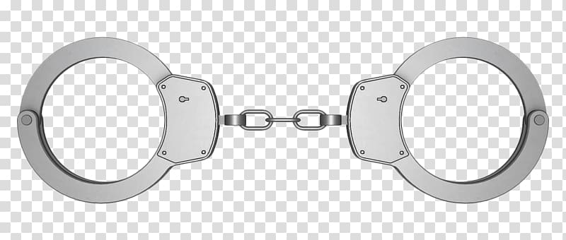Handcuffs Colourbox, Hand painted silver gray metal handcuffs transparent background PNG clipart