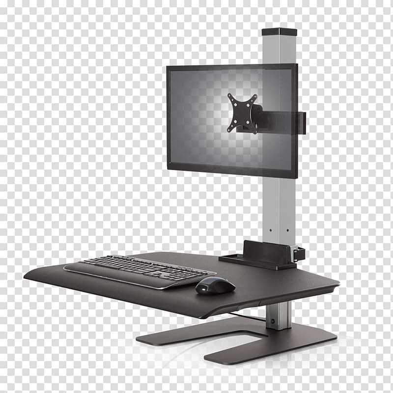 Sit-stand desk Standing desk Computer Monitors Computer keyboard, others transparent background PNG clipart