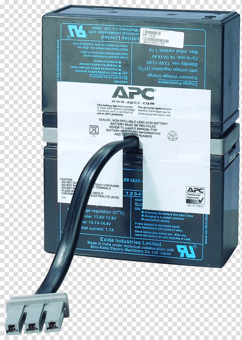 APC by Schneider Electric APC Smart-UPS Lead–acid battery Electric battery, rbc transparent background PNG clipart