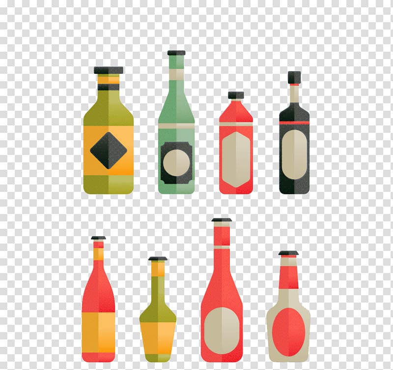 Beer Distilled beverage Glass bottle, Cartoon beer bottles transparent background PNG clipart