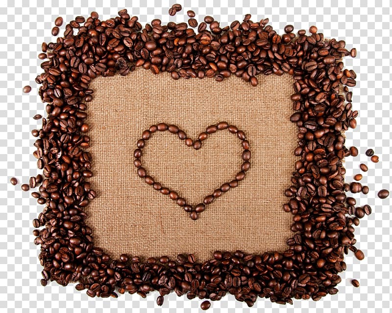 Coffee bean Cafe Heart, Heart shaped coffee beans transparent background PNG clipart