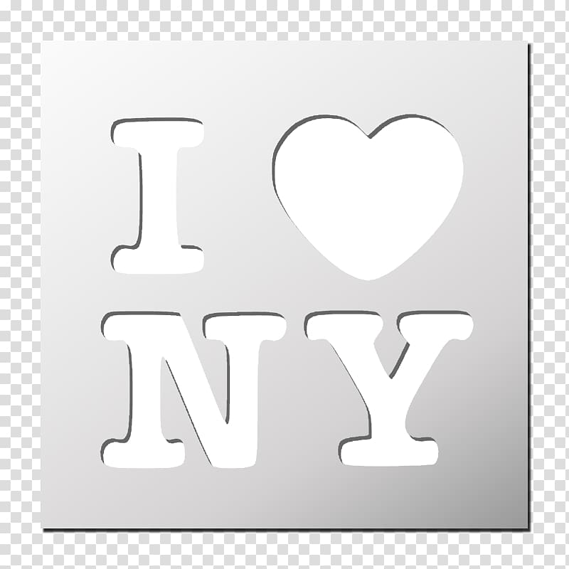 Paper Stencil Text Sticker Plastic, I Love New York transparent background PNG clipart