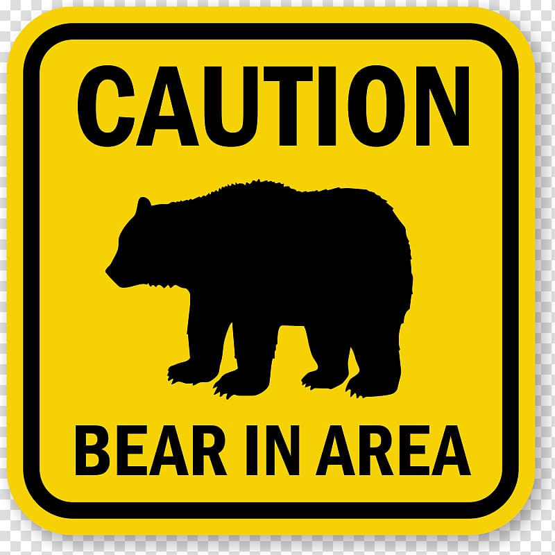 Warning sign Bear Hazard Safety, sighting transparent background PNG clipart