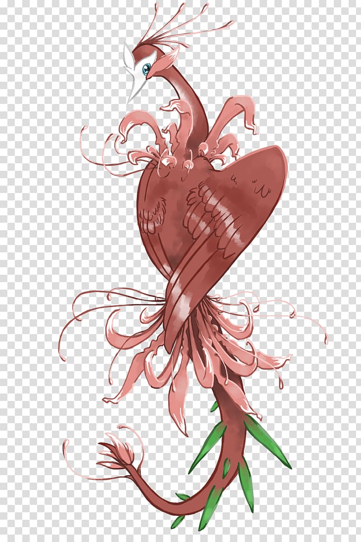 Red spider lily Tattoo Drawing Bird, pink bird transparent background PNG clipart