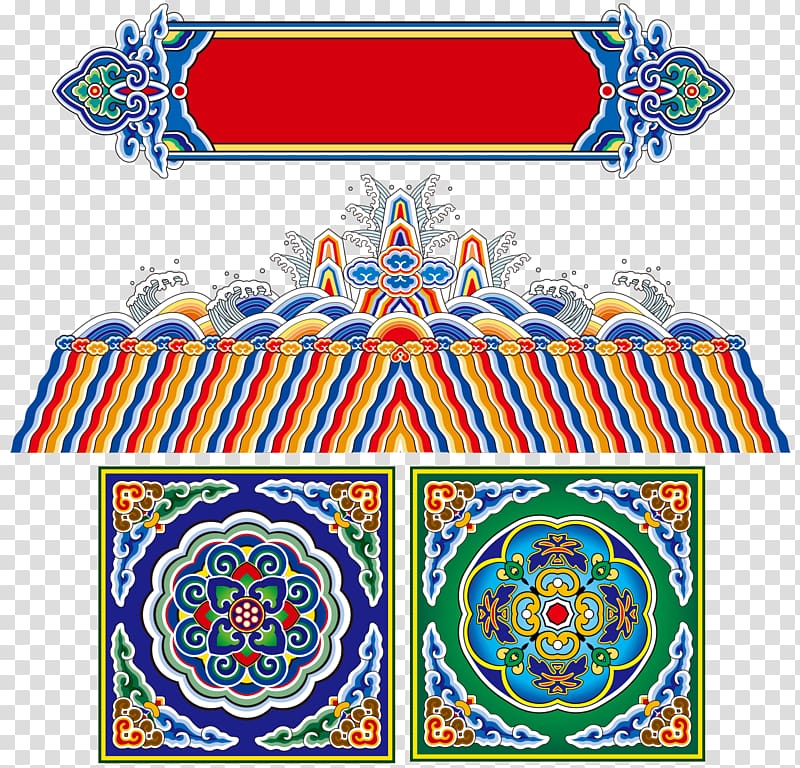 Motif, China Wind color packaging posters transparent background PNG clipart