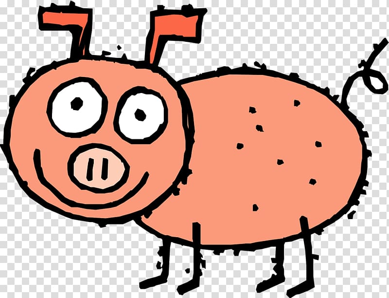 Domestic pig Daddy Pig Cartoon , Orange bow speak boar transparent background PNG clipart